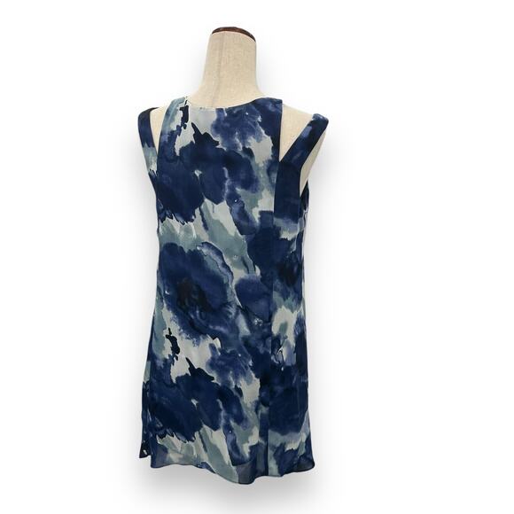 Soft Surroundings Top Size XS Blue Tunic Tank Boho Watercolor Layered Blouaw - Picture 6 of 12